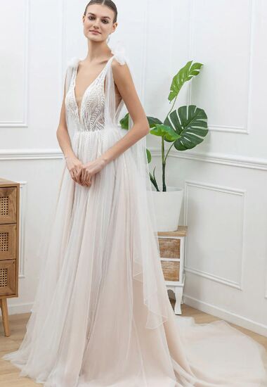 Wow! Brautkleid in A-Linie und einen märchenhaft schönen Oberteil.